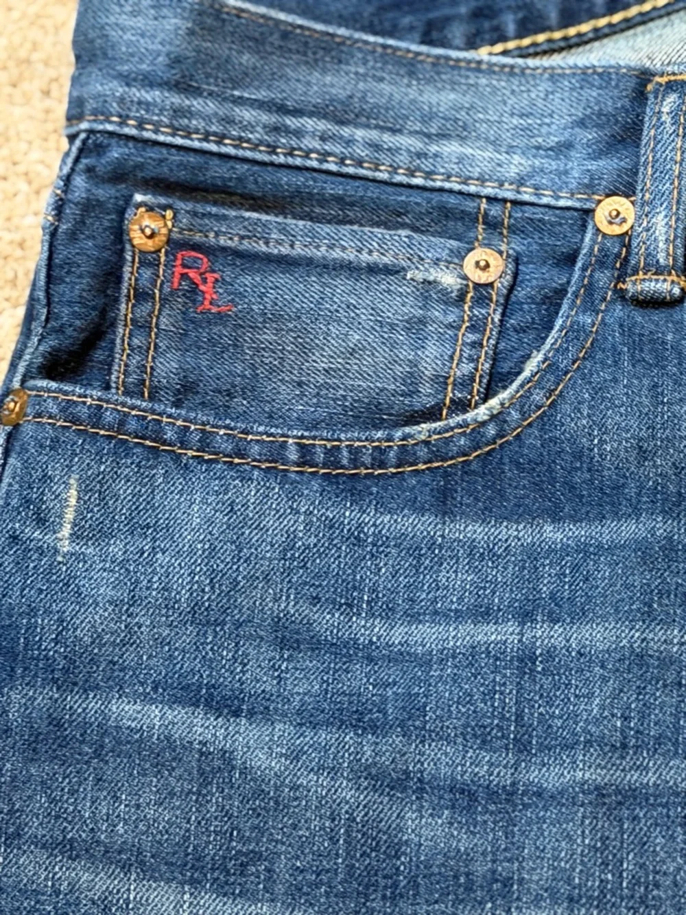 Polo by Ralph Lauren Men's Mid-Blue Straight-Leg Jeans